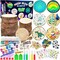 Wooden Crafts Kit for Kids-Glow in The Dark-Arts & Crafts Gifts for Boys Girls Age 6-12, 24 Wood Slices with Painting Craft Activities Kits, Creative Art Toys for 6 7 8 9 10 11 12 Year Old
